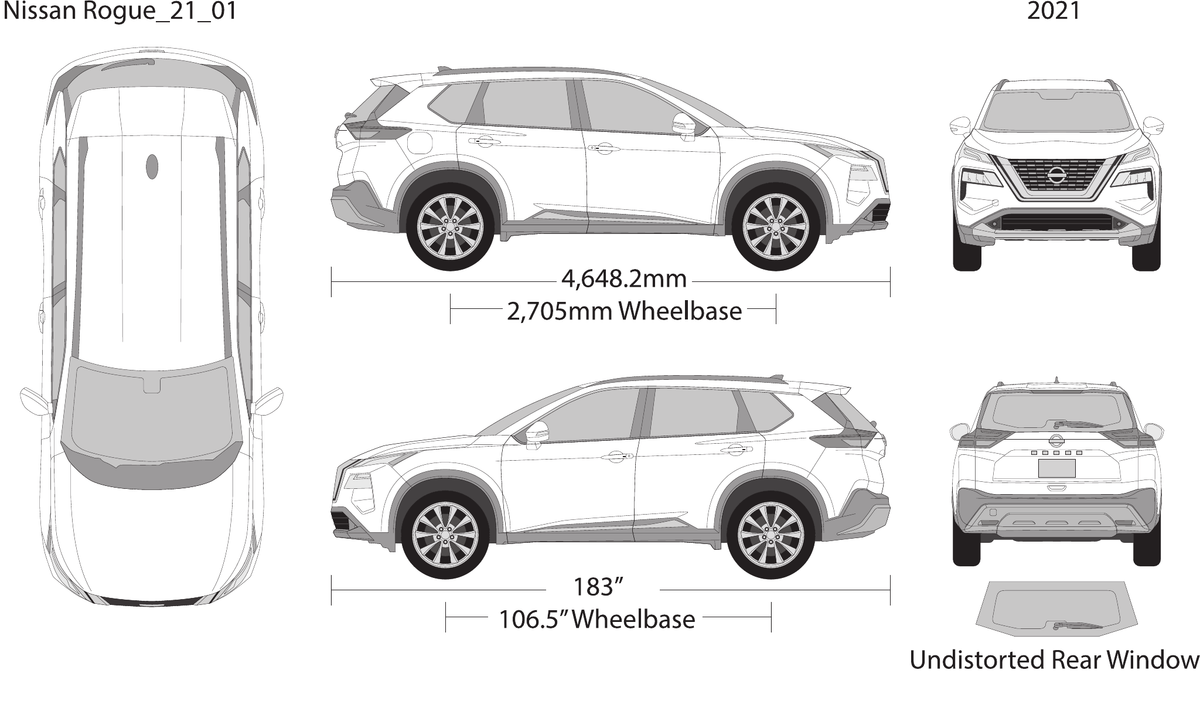 2021 Nissan Rogue vector wrap template, Design-Ready PDF - GravBase