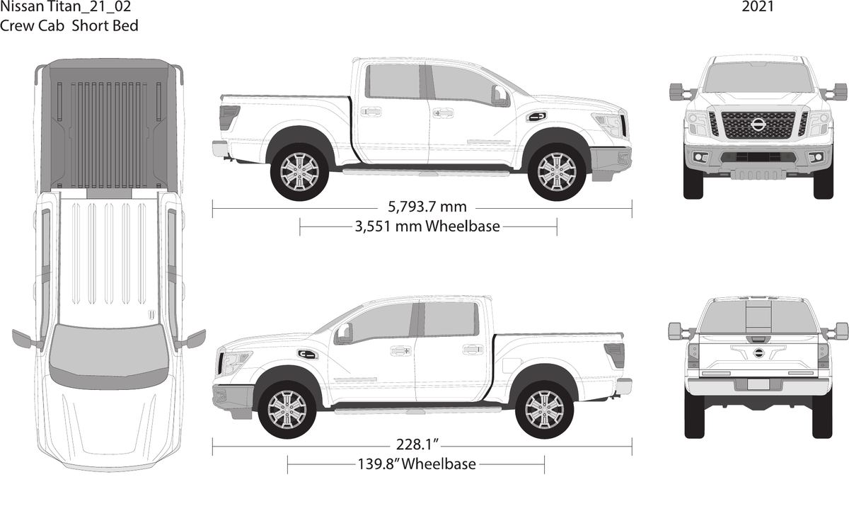 2021 Nissan Titan vector wrap template V02, Design-Ready PDF - GravBase