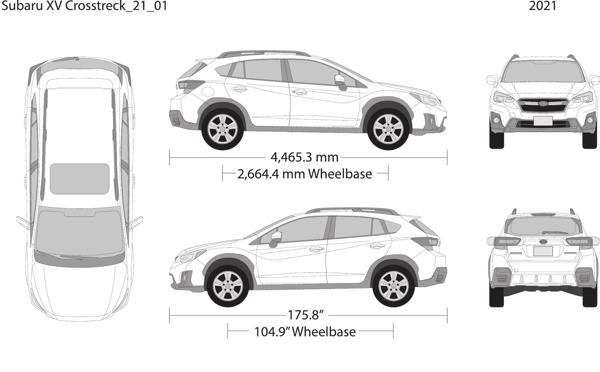 2021 Subaru XV Crosstrek vector wrap template, Design-Ready PDF - GravBase