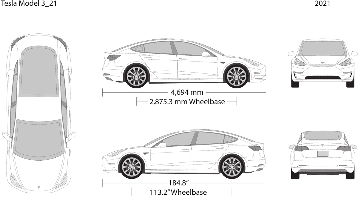 2021 Tesla Model 3 vector wrap template, Design-Ready PDF - GravBase