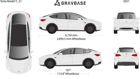 2021 Tesla Model Y vector wrap template, Premium Full Color - GravBase