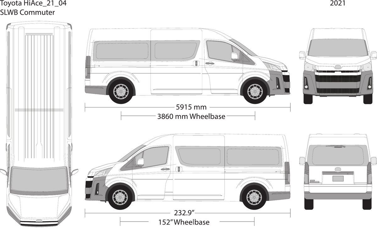 2021 Toyota Hiace vector wrap template V04, Design-Ready PDF - GravBase