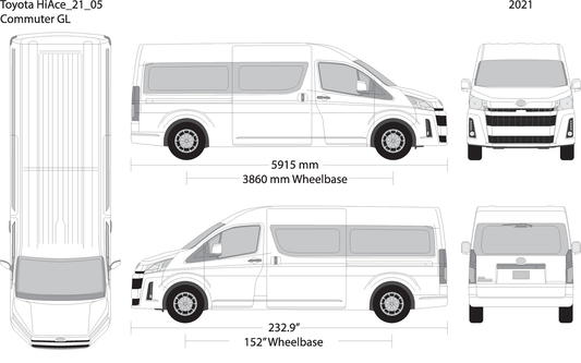 2021 Toyota Hiace V05 Vehicle Wrap Template