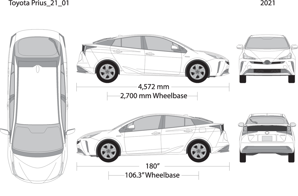 2021 Toyota Prius V01 Vehicle Wrap Template