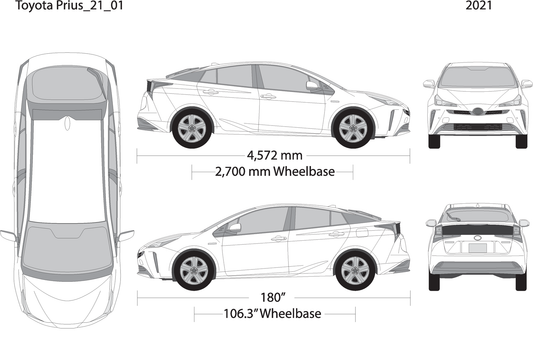 2021 Toyota Prius V01 Vehicle Wrap Template