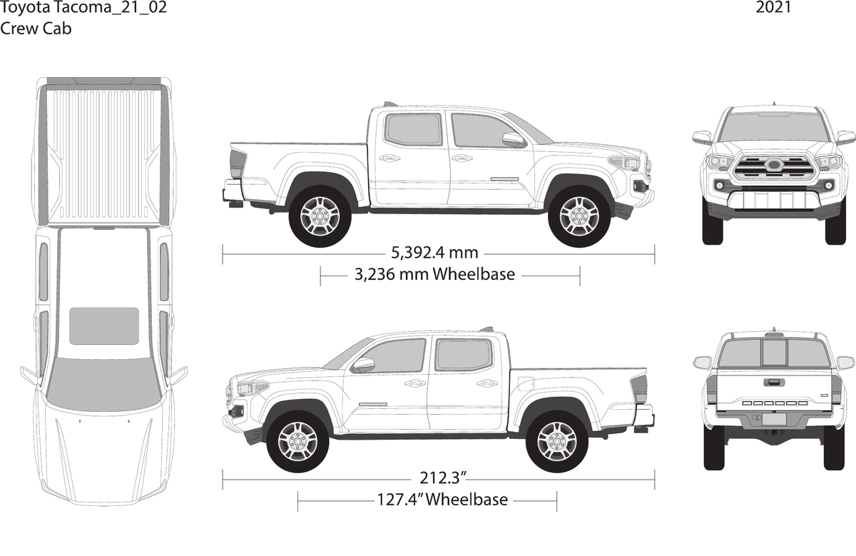 2021 Toyota Tacoma vector wrap template V02, Design-Ready PDF - GravBase