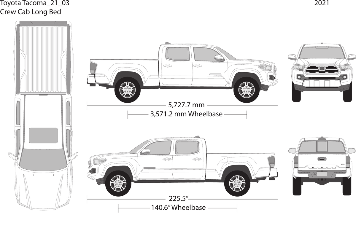 2021 Toyota Tacoma vector wrap template V03, Design-Ready PDF - GravBase