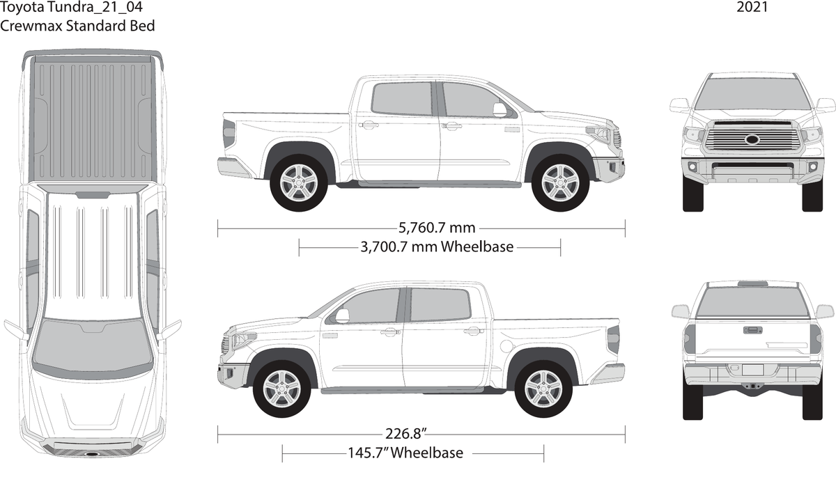 2021 Toyota Tundra vector wrap template V04, Design-Ready PDF - GravBase
