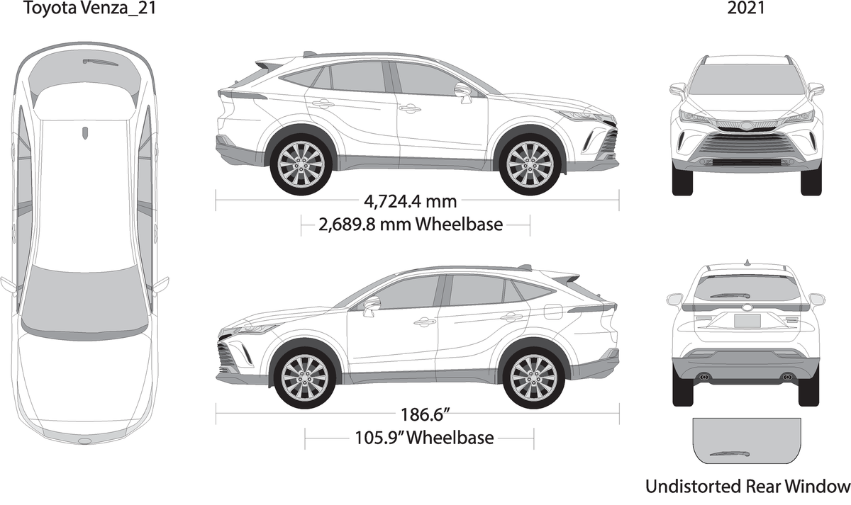 2021 Toyota Venza V21 Vehicle Wrap Template