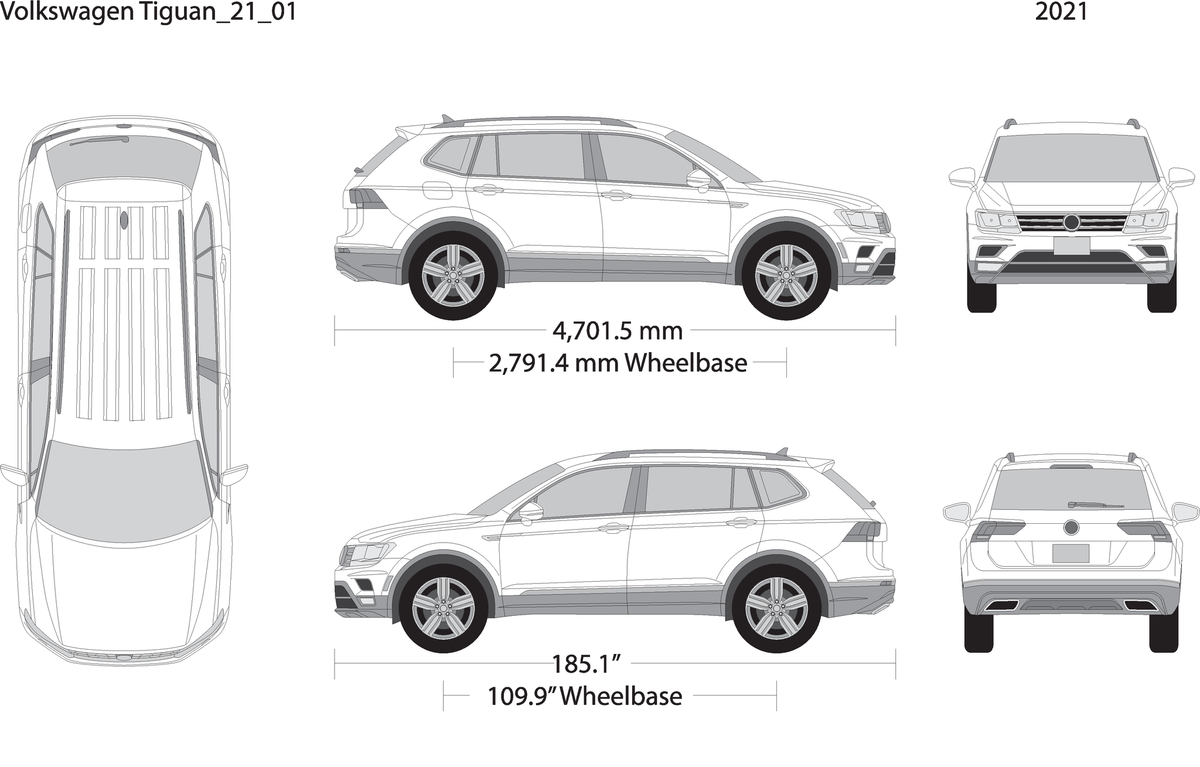 2021 Volkswagen Tiguan V21 Vehicle Wrap Template