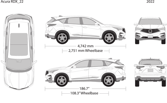 2022 Acura RDX vector wrap template, Design-Ready PDF - GravBase