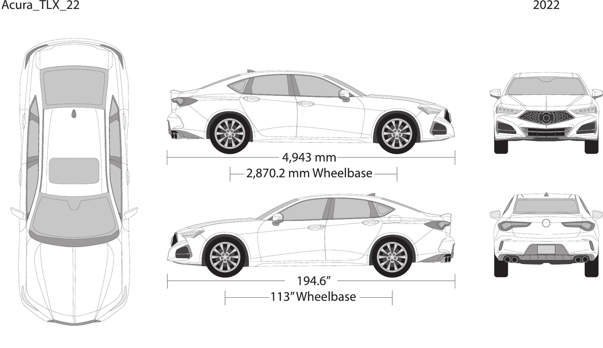 2022 Acura TLX vector wrap template, Design-Ready PDF - GravBase