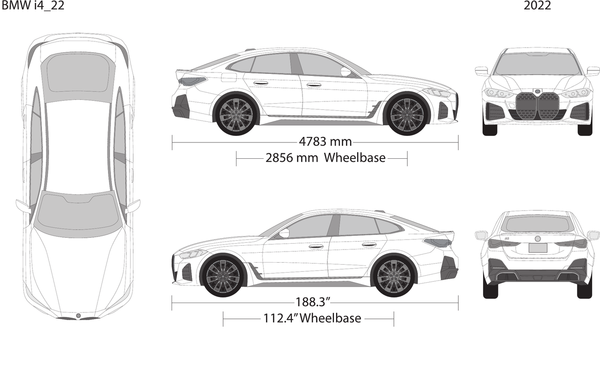 2022 BMW I4 Vector Wrap Template - GravBase