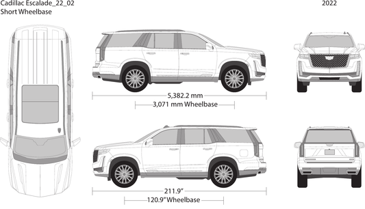 2022 Cadillac Escalade Vector Wrap Template - GravBase