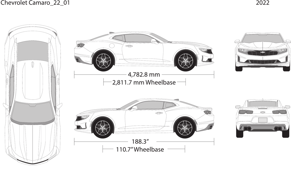 2022 Chevy Camaro vector wrap template V01, Design-Ready PDF - GravBase