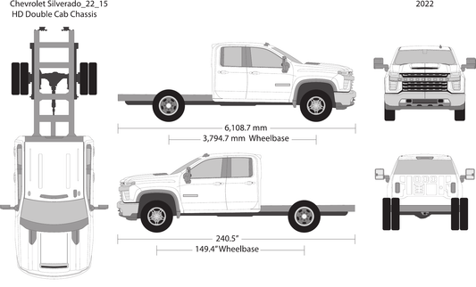 2022 Chevy Silverado 2500-3500 HD Vector Wrap Template - GravBase