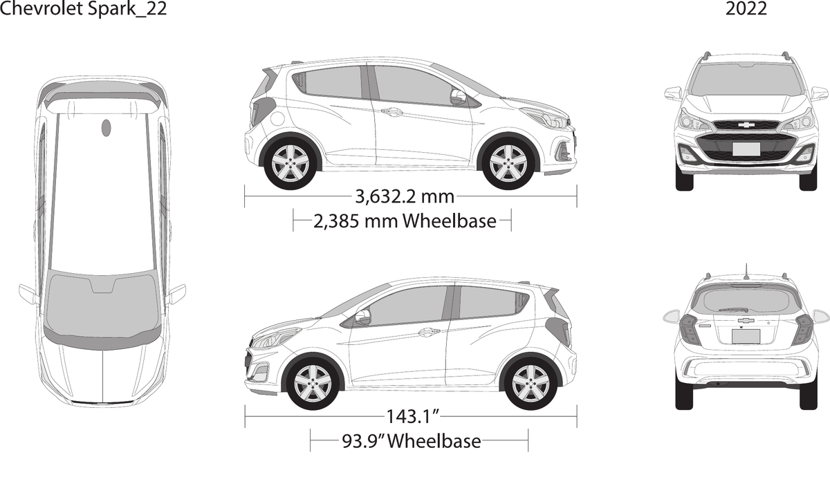 2022 Chevy Spark vector wrap template, Design-Ready PDF - GravBase