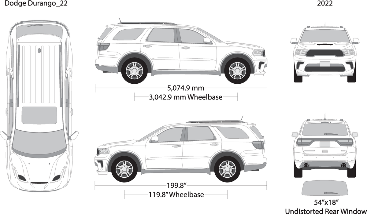 2022 Dodge Durango V22 Vehicle Wrap Template