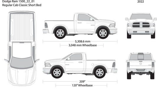 2022 Dodge Ram 1500 V01 Vehicle Wrap Template