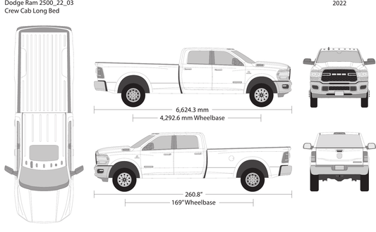 2022 Dodge Ram 2500_3500 Vector Wrap Template - GravBase