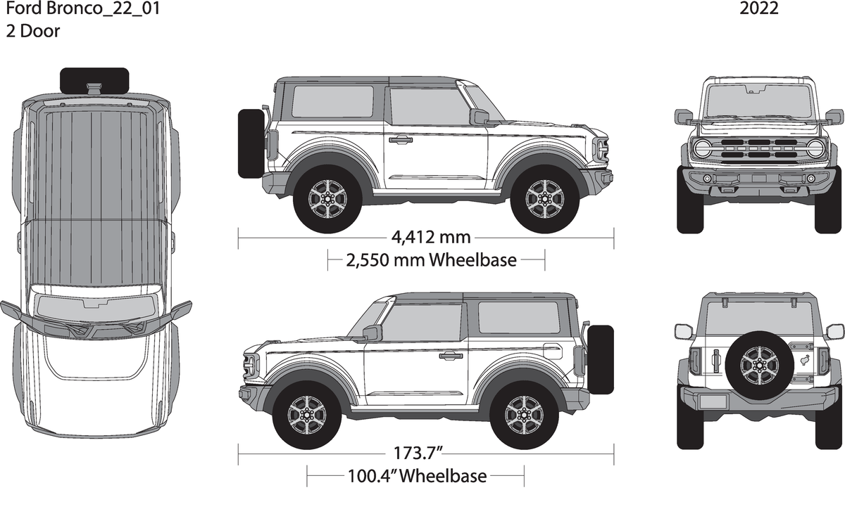 2022 Ford Bronco V01 Vehicle Wrap Template