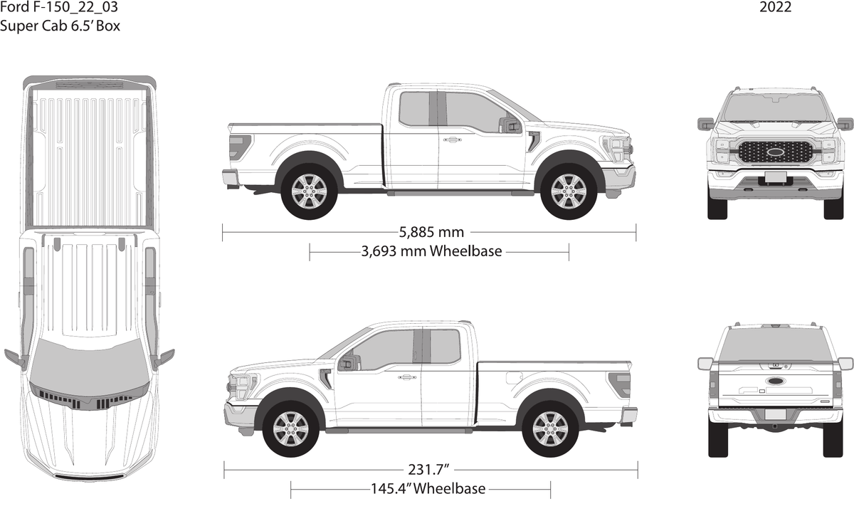 2022 Ford F-150 Vector Wrap Template - GravBase