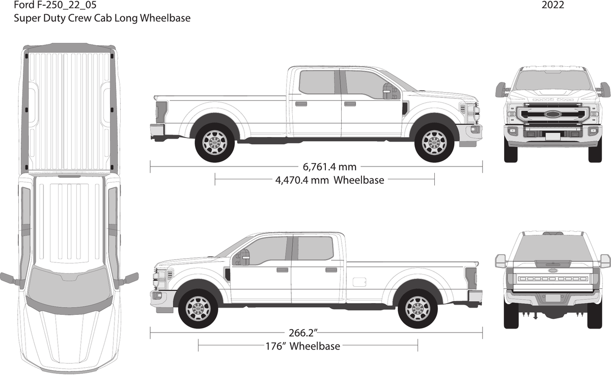 2022 Ford F-250 vector wrap template V05, Design-Ready PDF - GravBase
