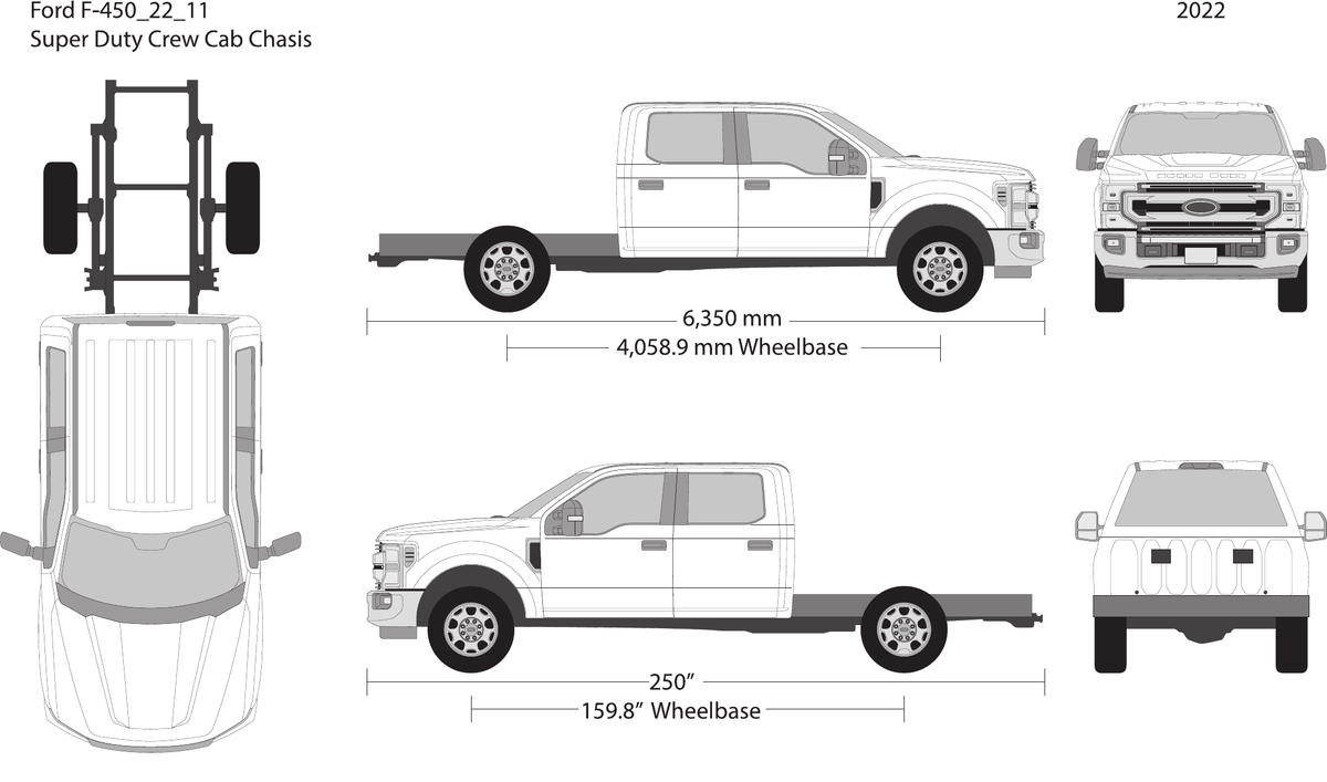 2022 Ford F-450 vector wrap template V11, Design-Ready PDF - GravBase