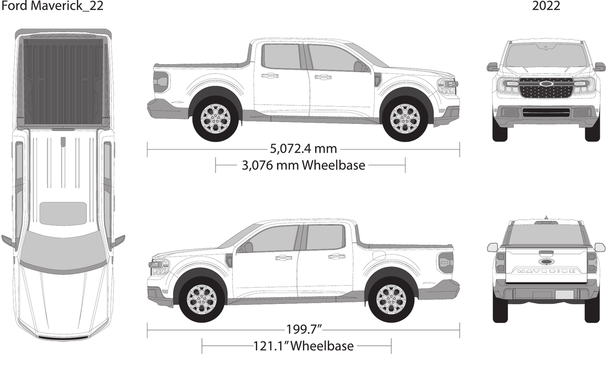 2022 Ford Maverick vector wrap template, Design-Ready PDF - GravBase