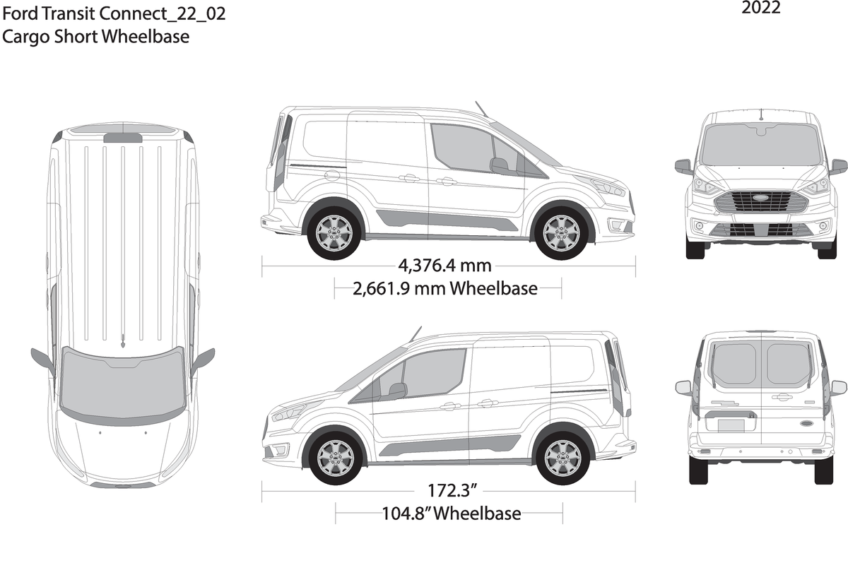 2022 Ford Transit Connect V02 Vehicle Wrap Template