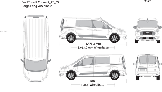 2022 Ford Transit Connect V05 Vehicle Wrap Template