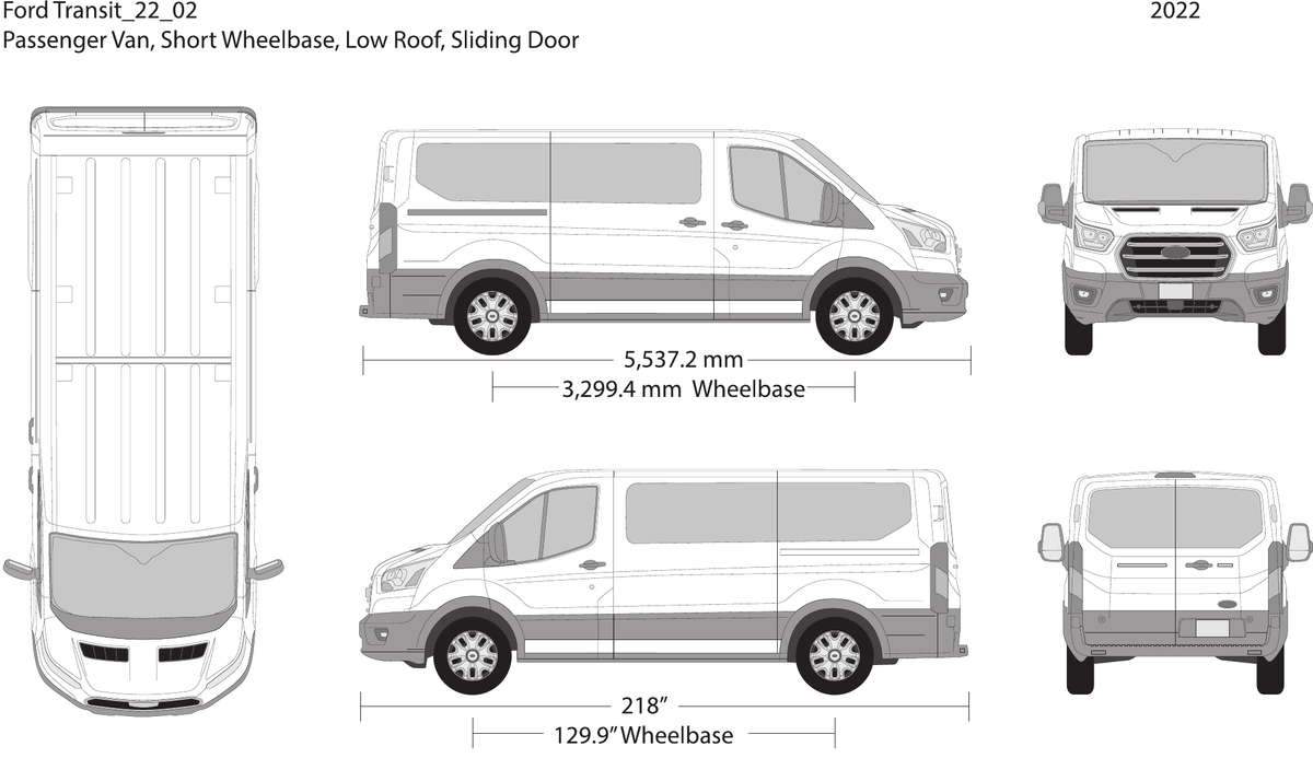 2022 Ford Transit Sliding Doors vector wrap template V02, Design-Ready PDF - GravBase