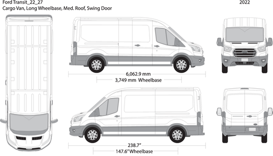 2022 Ford Transit Swing Doors V27 Vehicle Wrap Template