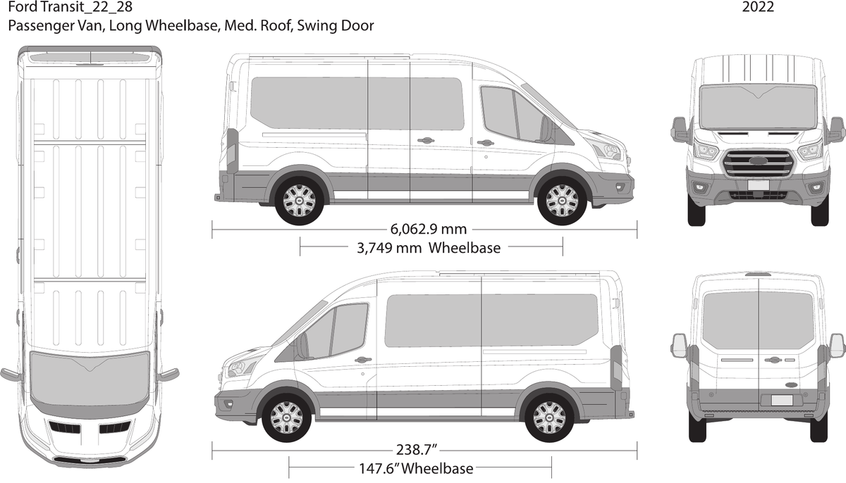 2022 Ford Transit Swing Doors vector wrap template V28, Design-Ready PDF - GravBase