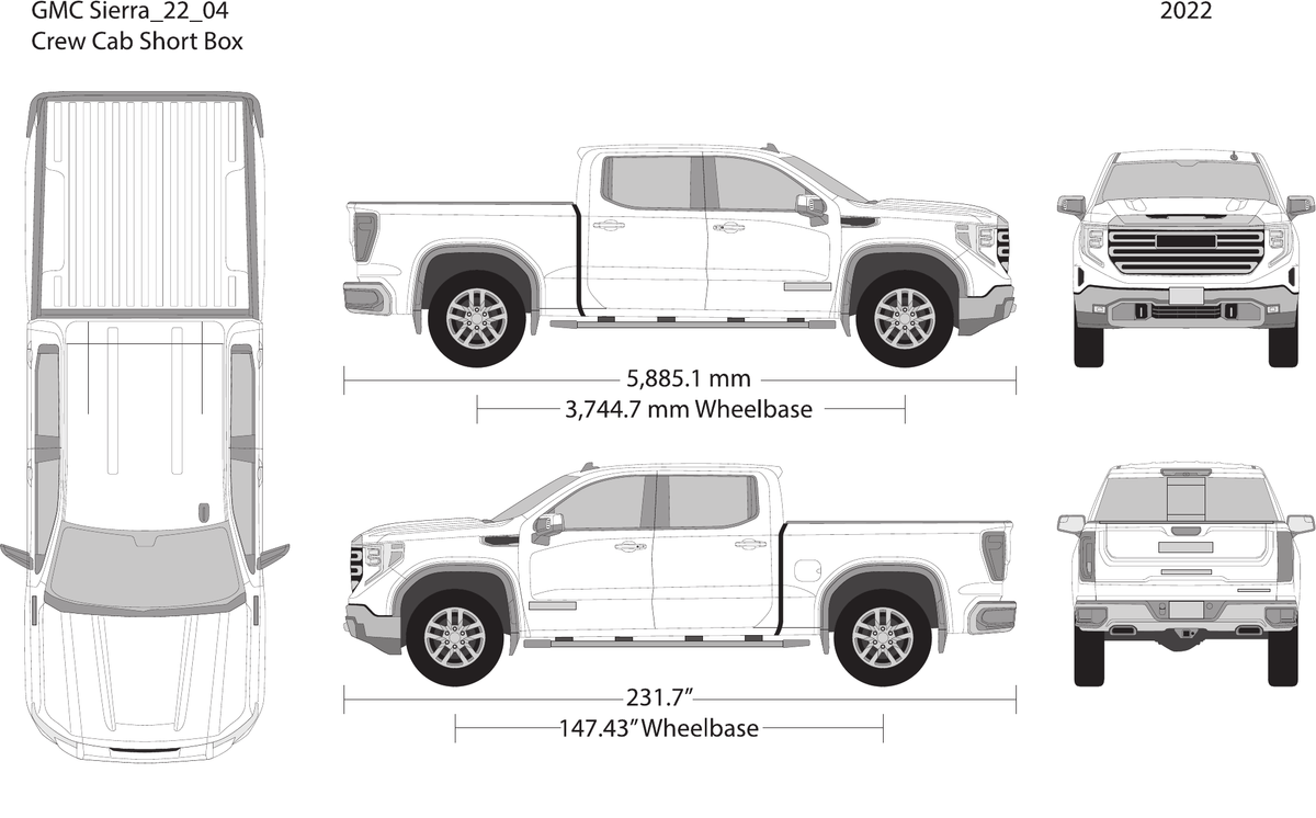 2022 GMC Sierra 1500 vector wrap template V04, Design-Ready PDF - GravBase