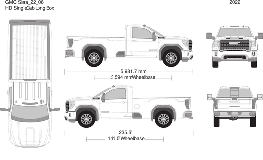 2022 GMC Sierra 2500-3500 HD vector wrap template V06, Design-Ready PDF - GravBase