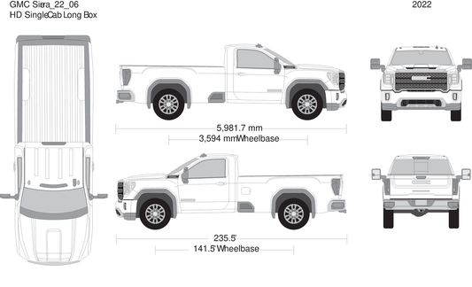 2022 Gmc Sierra 2500 3500 Hd V06 Vehicle Wrap Template