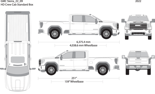 2022 Gmc Sierra 2500 3500 Hd V09 Vehicle Wrap Template