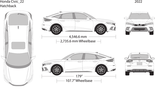 2022 Honda Civic Hatchback vector wrap template, Design-Ready PDF - GravBase