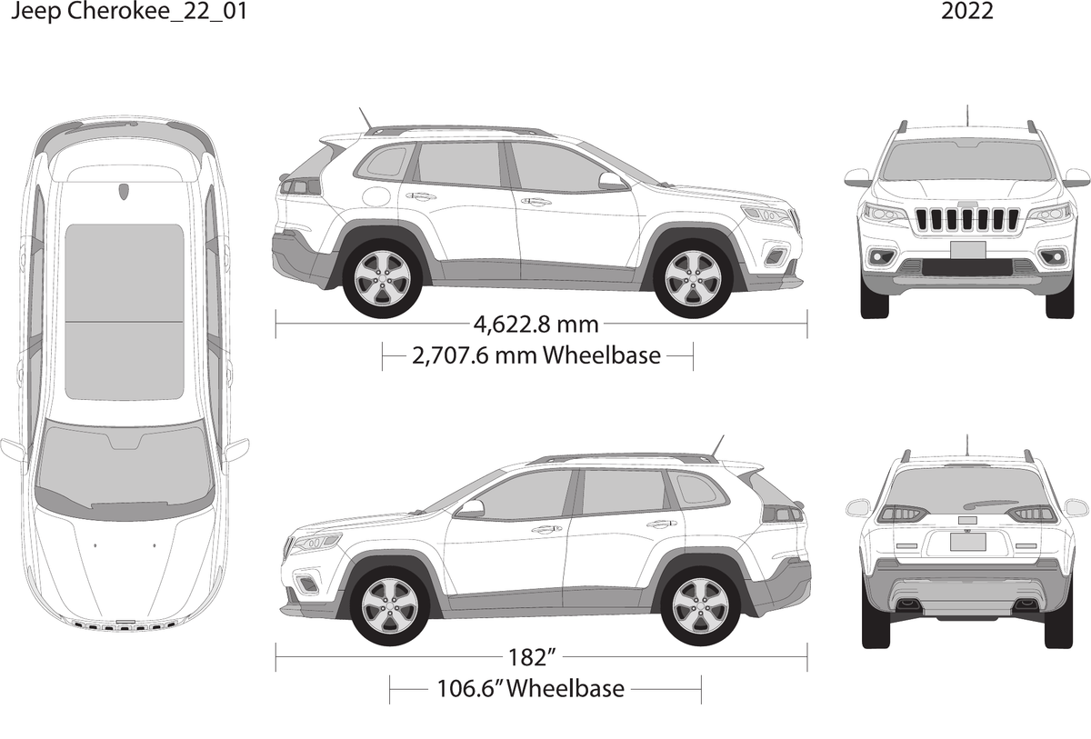 2022 Jeep Cherokee vector wrap template, Design-Ready PDF - GravBase