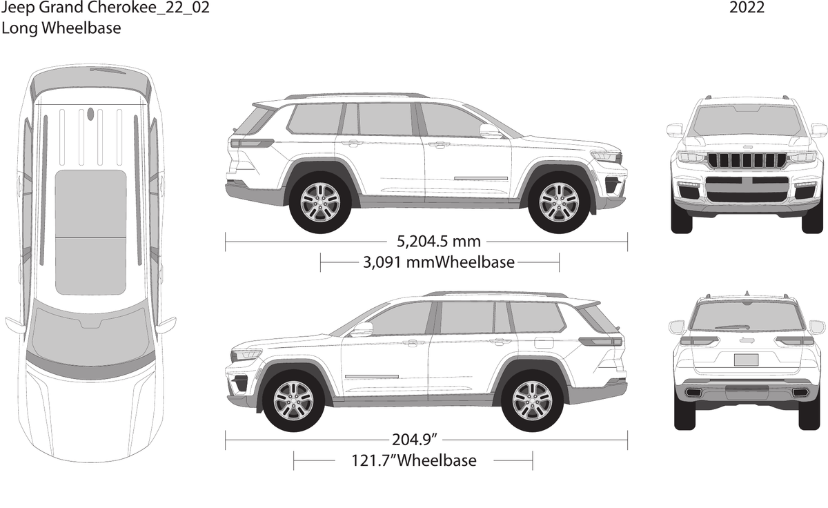 2022 Jeep Grand Cherokee vector wrap template V02, Design-Ready PDF - GravBase