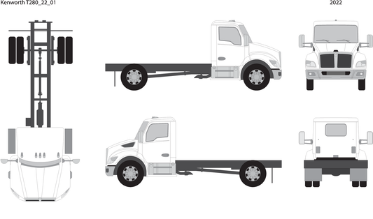 2022 Kenworth T280 V01 Vehicle Wrap Template