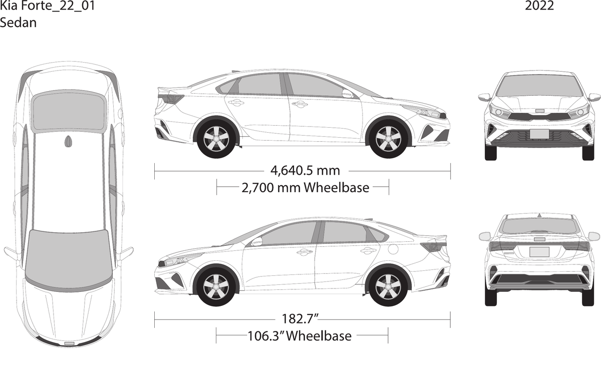 2022 Kia Forte vector wrap template, Design-Ready PDF - GravBase