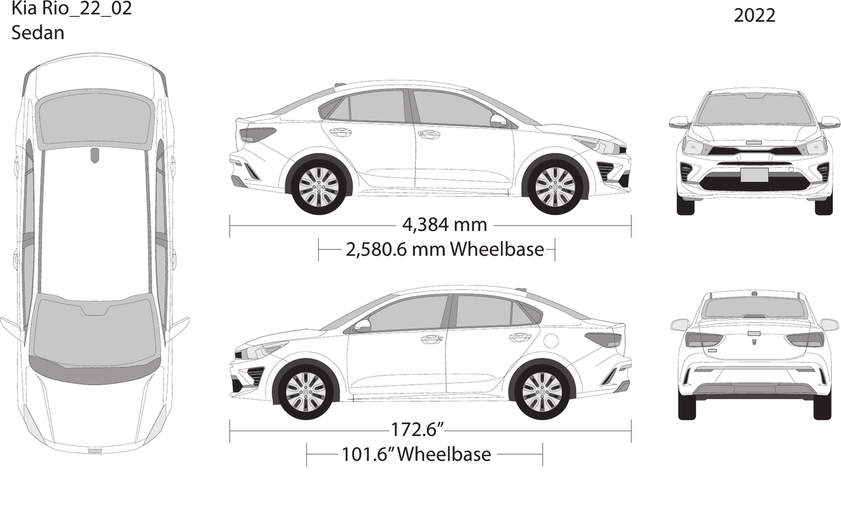 2022 Kia Rio vector wrap template, Design-Ready PDF - GravBase