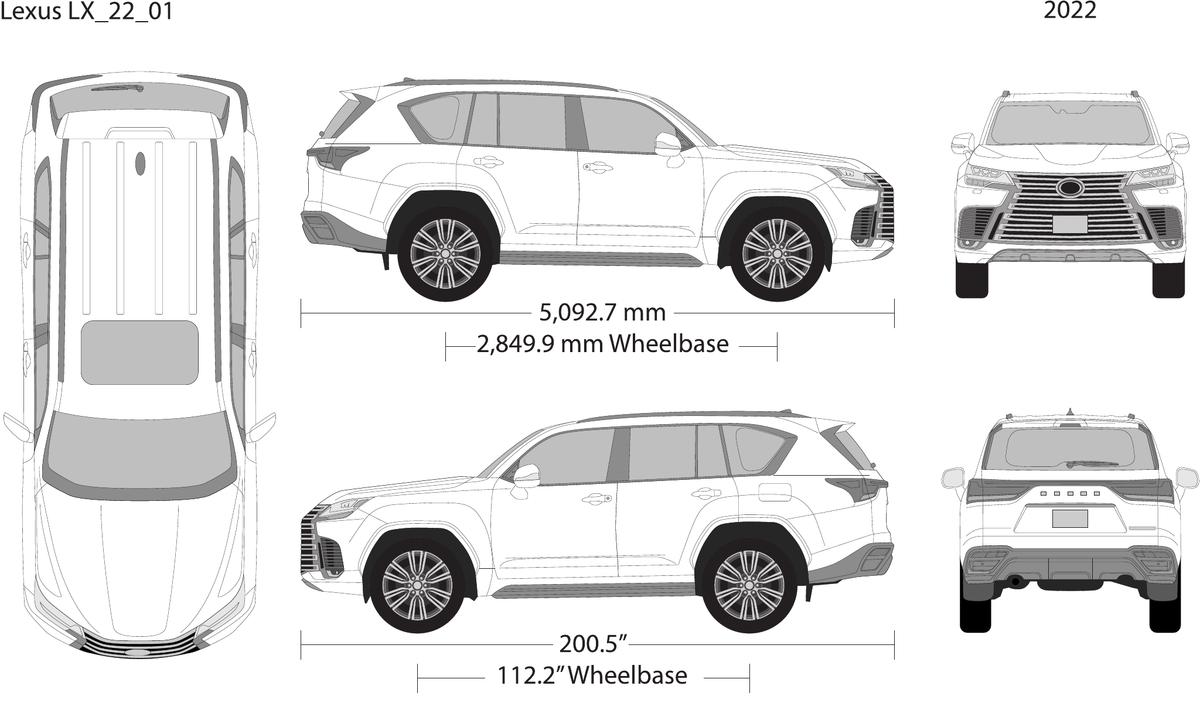 2022 Lexus LX vector wrap template, Design-Ready PDF - GravBase