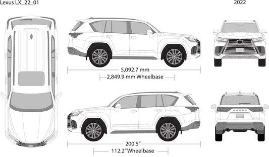 2022 Lexus LX vector wrap template, Design-Ready PDF - GravBase