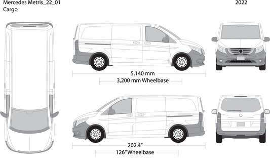 2022 Mercedes Metris V01 Vehicle Wrap Template