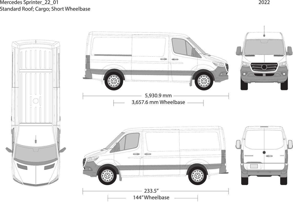 2022 Mercedes Sprinter vector wrap template V01, Design-Ready PDF - GravBase