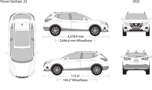 2022 Nissan Qashqai vector wrap template, Design-Ready PDF - GravBase