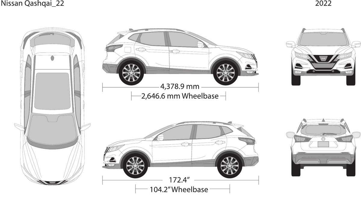 2022 Nissan Qashqai vector wrap template, Design-Ready PDF - GravBase